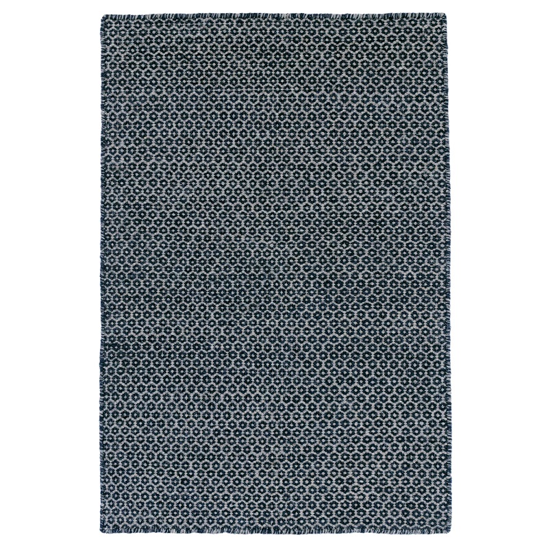 Contemporary Rugs & Transitional Rugs Honeycomb Indigo/Grey Medium Blue - Navy & Lt. Grey - Grey Hand Crafted Rug