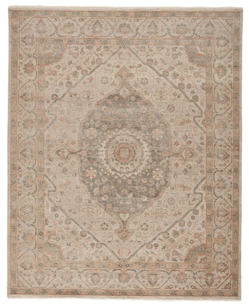 Antique Style Rugs Someplace In Time SPT11 Lt. Grey - Grey & Camel - Taupe Hand Knotted Rug