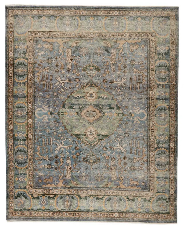 Antique Style Rugs Someplace In Time SPT13 Lt. Blue - Blue Hand Knotted Rug
