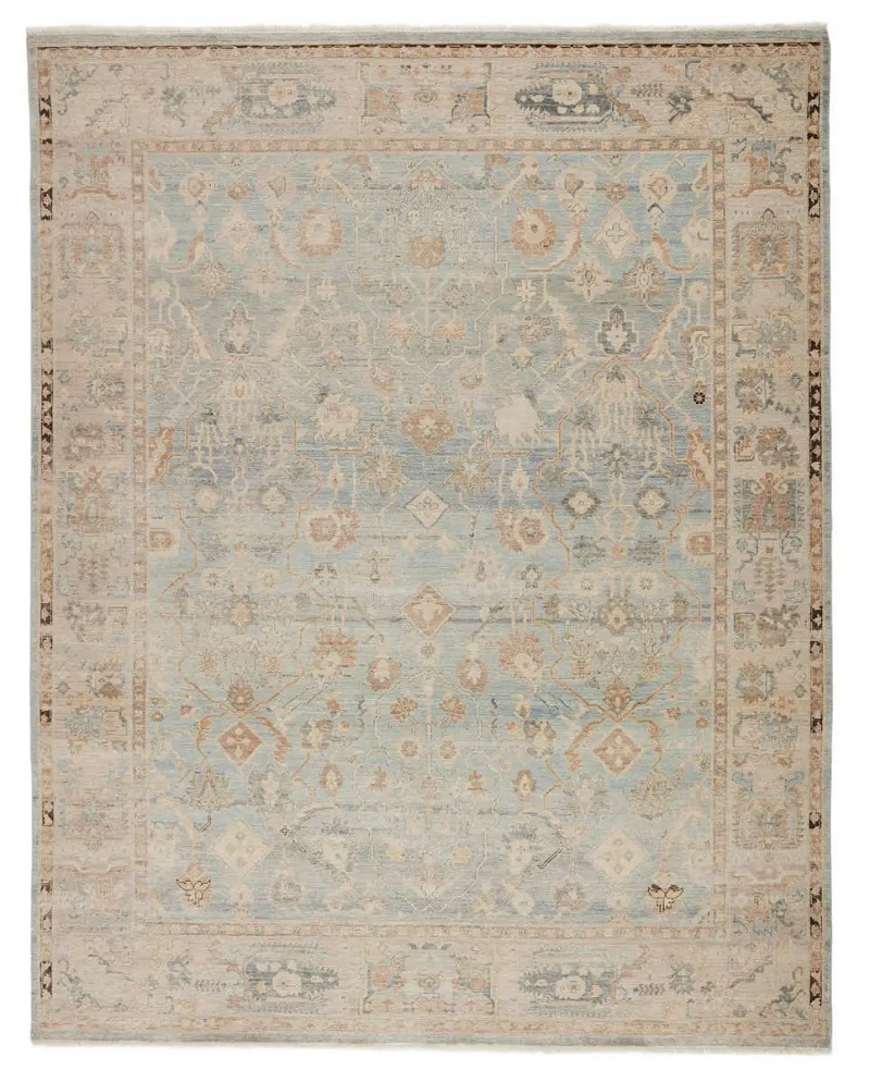 Antique Style Rugs Someplace In Time SPT05 Lt. Blue - Blue & Camel - Taupe Hand Knotted Rug