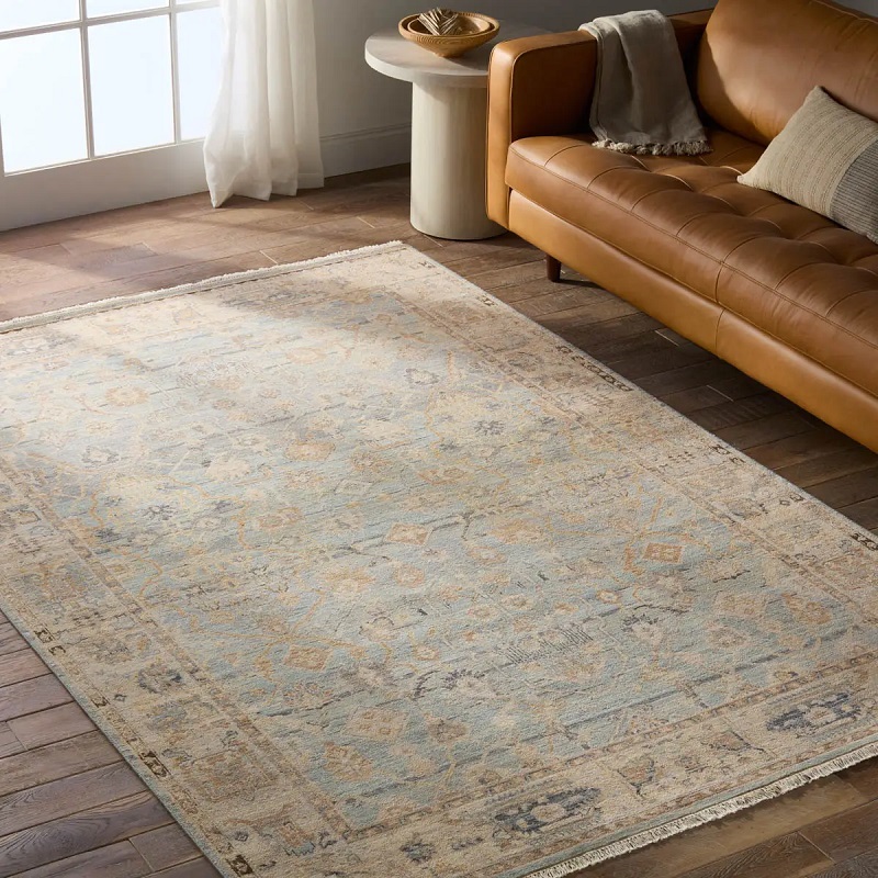 Antique Style Rugs Someplace In Time SPT05 Lt. Blue - Blue & Camel - Taupe Hand Knotted Rug