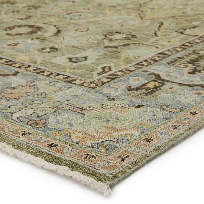 Antique Style Rugs Someplace In Time SPT12 Green & Lt. Blue - Blue Hand Knotted Rug