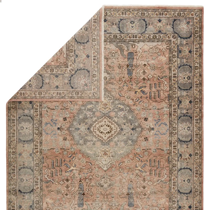 Antique Style Rugs Someplace In Time SPT09 Rust - Orange & Lt. Blue - Blue Hand Knotted Rug