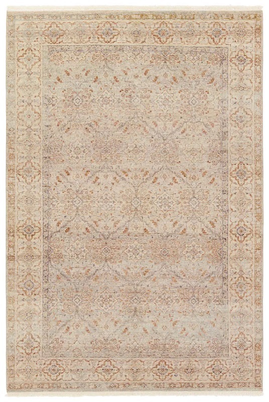 Antique Style Rugs Someplace In Time SPT22 Rust - Orange & Lt. Grey - Grey Hand Knotted Rug