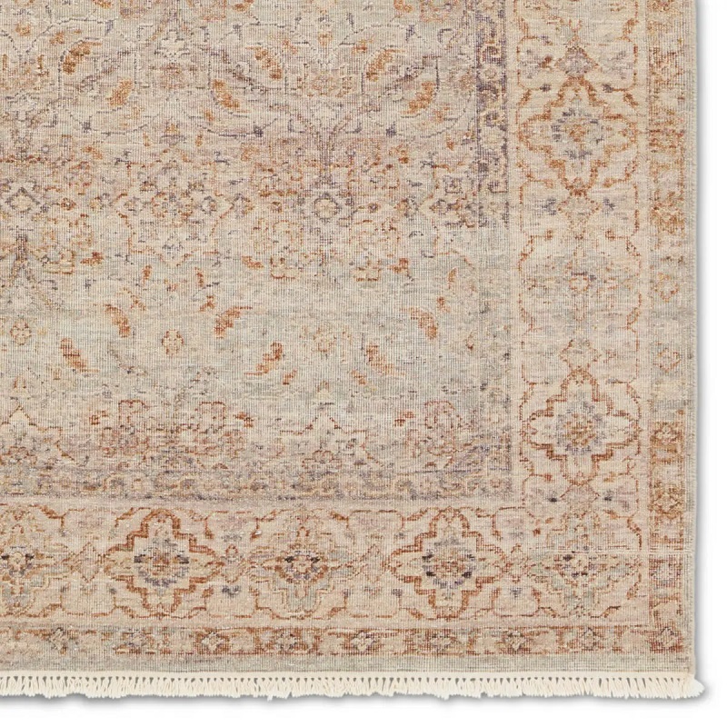 Antique Style Rugs Someplace In Time SPT22 Rust - Orange & Lt. Grey - Grey Hand Knotted Rug