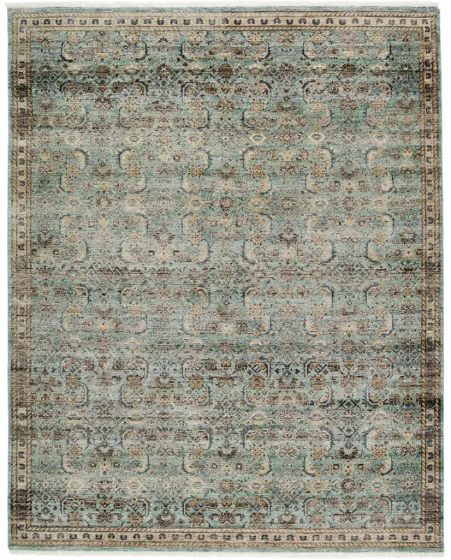 Antique Style Rugs Someplace In Time SPT14 Lt. Blue - Blue & Camel - Taupe Hand Knotted Rug