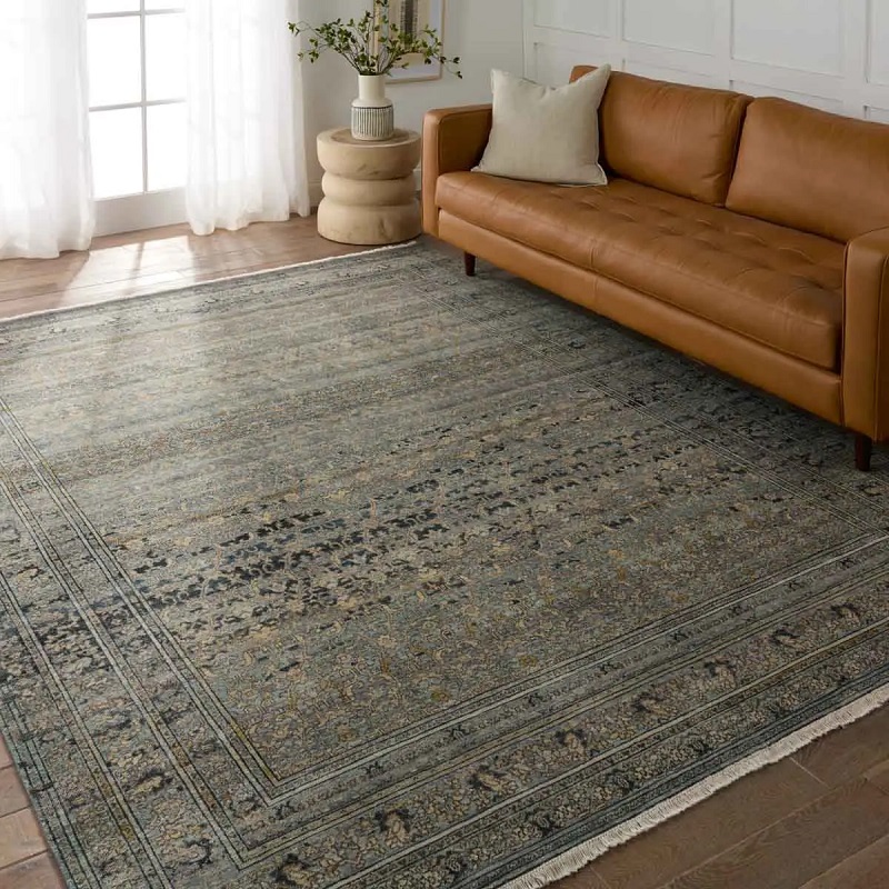 Antique Style Rugs Someplace In Time SPT17 Black - Charcoal & Medium Blue - Navy Hand Knotted Rug