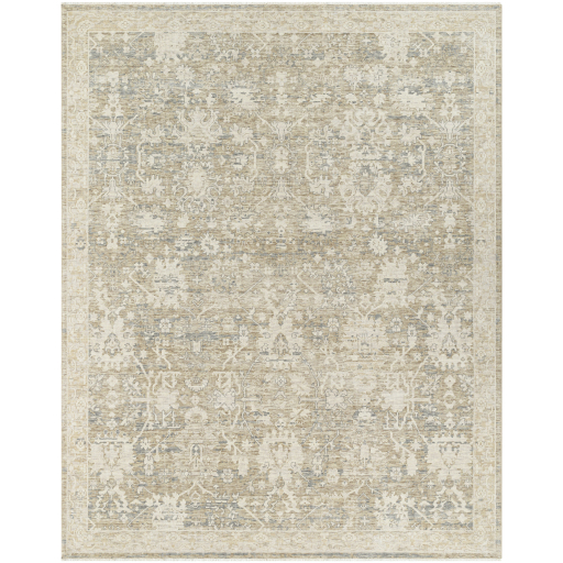 Antique Style Rugs Once Upon a Time OAT-2308 Lt. Brown - Chocolate & Lt. Grey - Grey Hand Crafted Rug