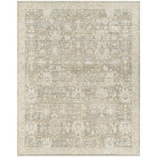 Antique Style Rugs Once Upon a Time OAT-2308 Lt. Brown - Chocolate & Lt. Grey - Grey Hand Crafted Rug