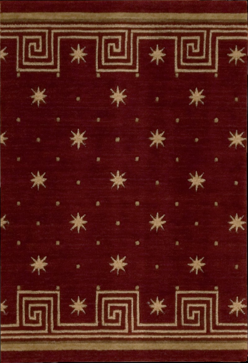 Hall & Stair Runner Rugs  COSMOPOLITAN C95R-R51 Red - Burgundy & Ivory - Beige Machine Made Rug