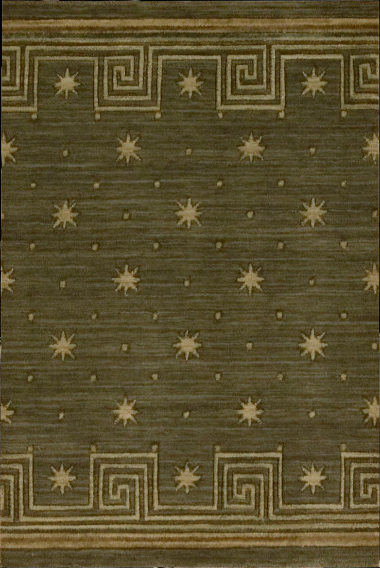 Hall & Stair Runners  COSMOPOLITAN C95R-R57 Green & Ivory - Beige Machine Made Rug