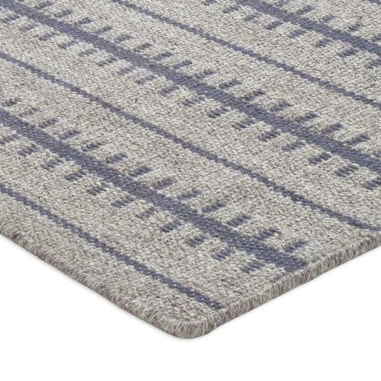 Casual Rugs & Solid Rugs Ticking Stripe Rug Lakeside Lt. Grey - Grey & Medium Blue - Navy Hand Loomed Rug