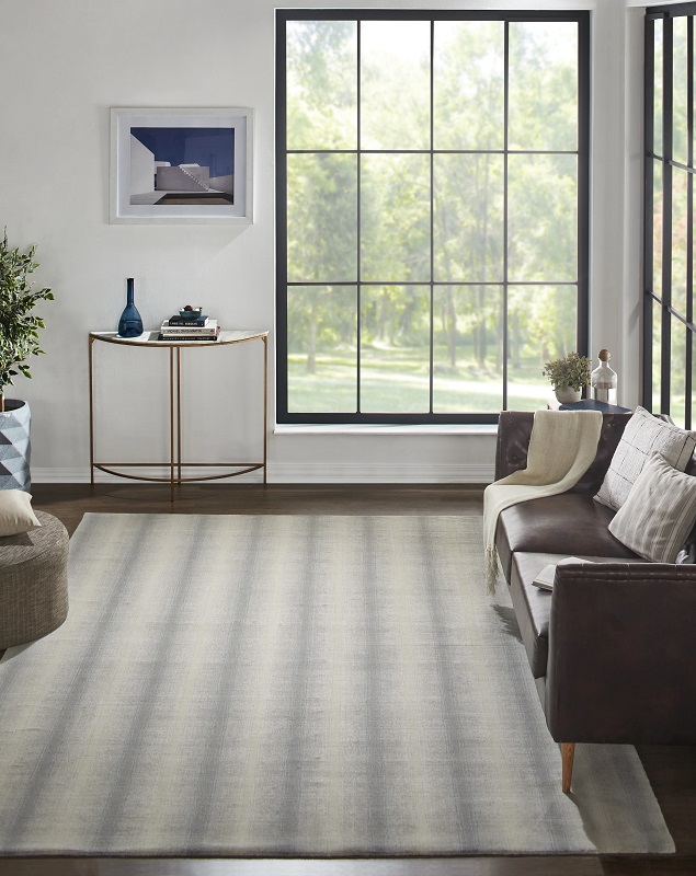 Casual Rugs & Solid Rugs Privee Prisma Rug Fog Lt. Grey - Grey Hand Loomed Rug