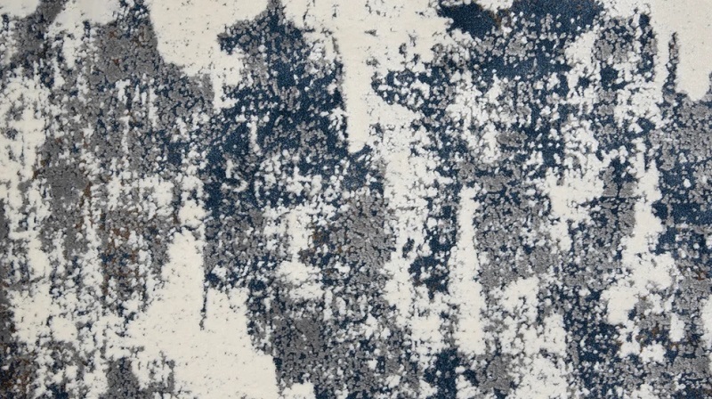 Custom Rugs, Runners & Rounds Astro Ocean Ivory - Beige & Medium Blue - Navy Machine Made Rug