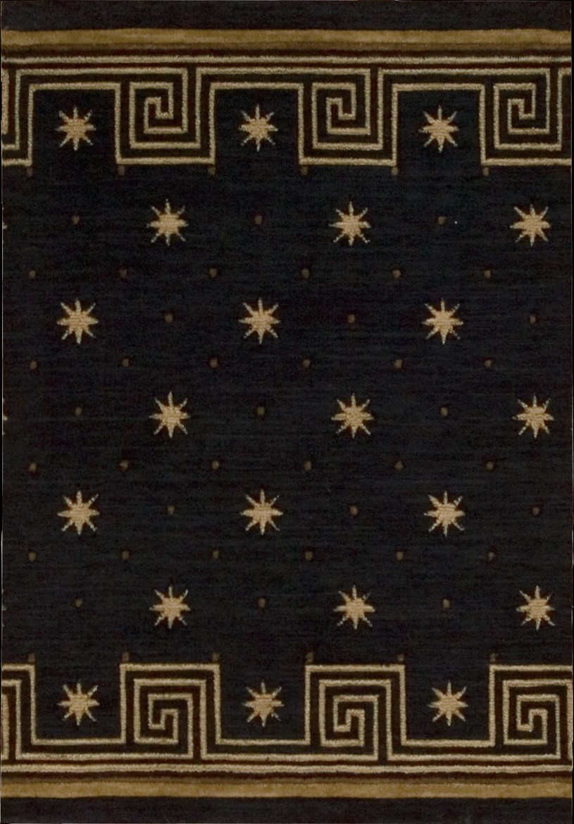 Hall & Stair Runner Rugs  COSMOPOLITAN C95R-R59 Medium Blue - Navy & Lt. Gold - Gold Machine Made Rug