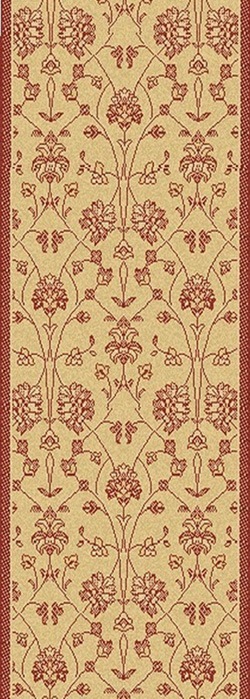 Hall & Stair Runners Piazza 2744-3701 Ivory - Beige & Red - Burgundy Machine Made Rug