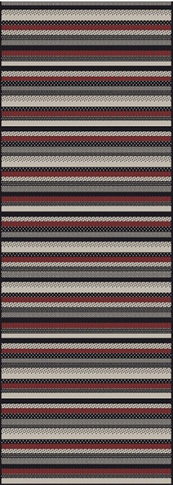 Hall & Stair Runner Rugs Piazza 5034-6999 Red - Burgundy & Lt. Grey - Grey Machine Made Rug