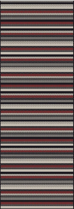 Hall & Stair Runners Piazza 5034-6999 Red - Burgundy & Lt. Grey - Grey Machine Made Rug