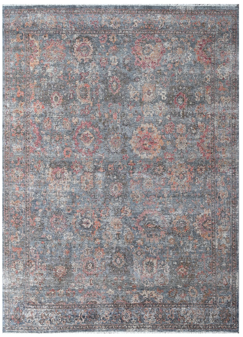 Traditional & Oriental Rugs Oxidized Collection 027424 Lt. Grey - Grey Hand Knotted Rug