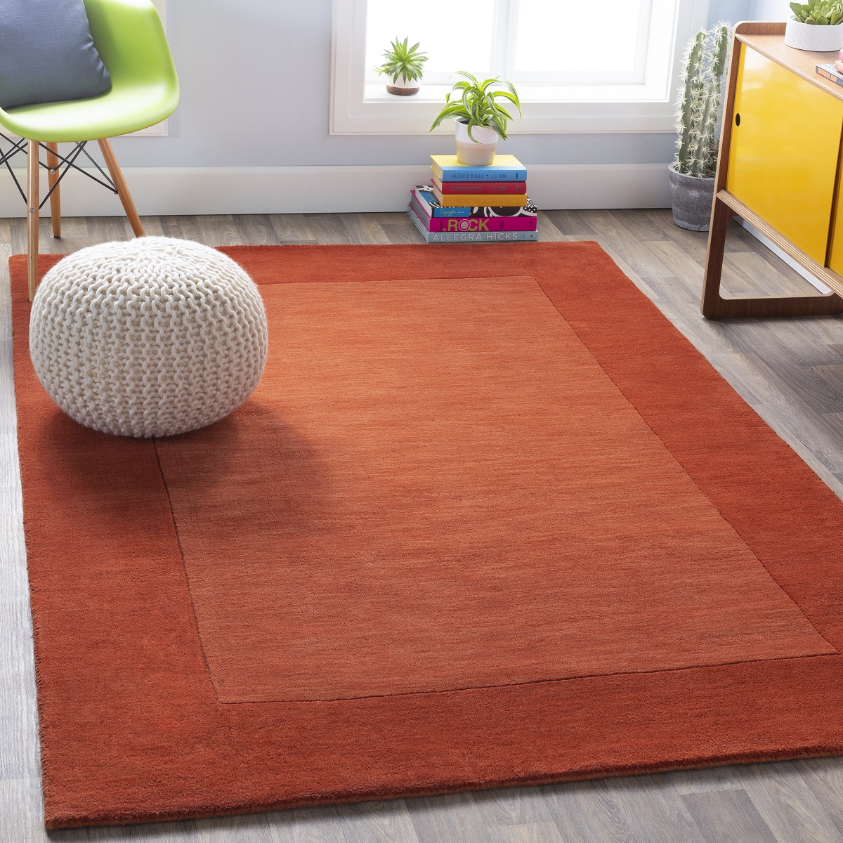 Casual Rugs & Solid Rugs Mystique M-300 Rust - Orange Hand Tufted Rug