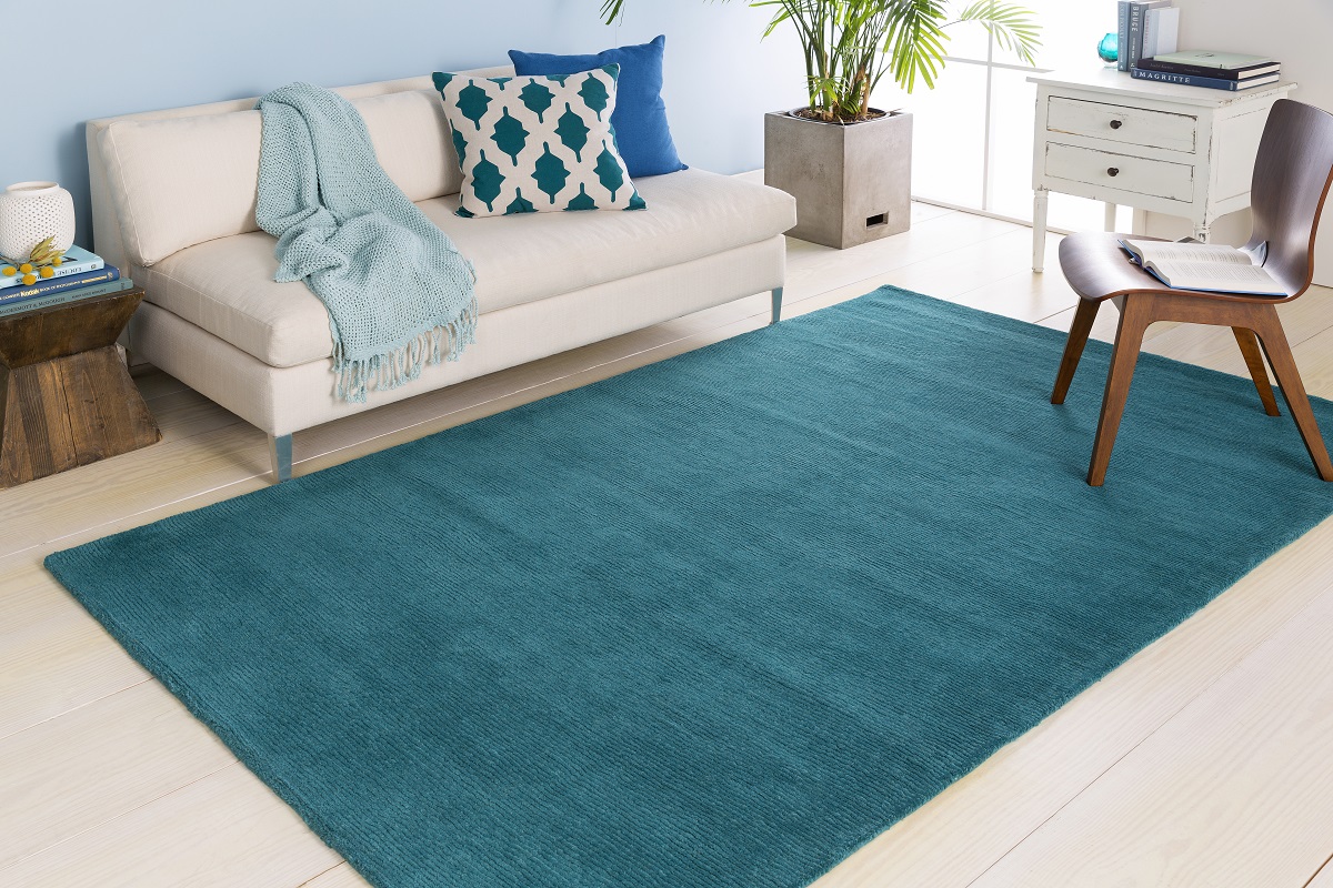 Contemporary & Modern Rugs Mystique M-5330 Aqua - Lt.Green & Other Hand Tufted Rug
