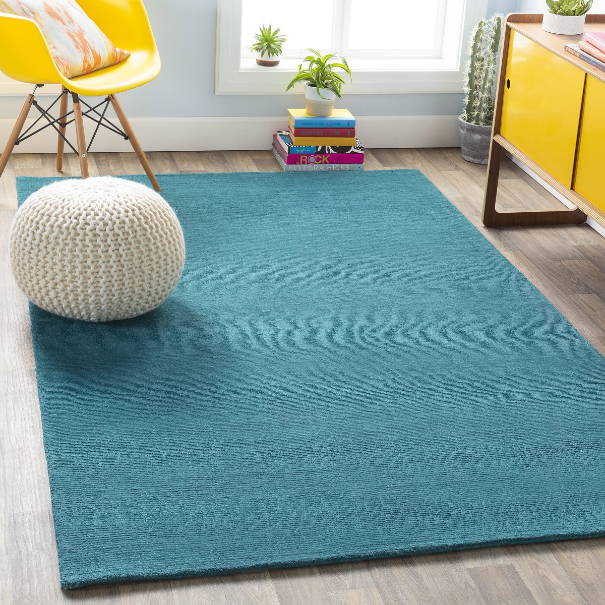 Casual & Solid Rugs Mystique M-5330 Aqua - Lt.Green & Other Hand Tufted Rug