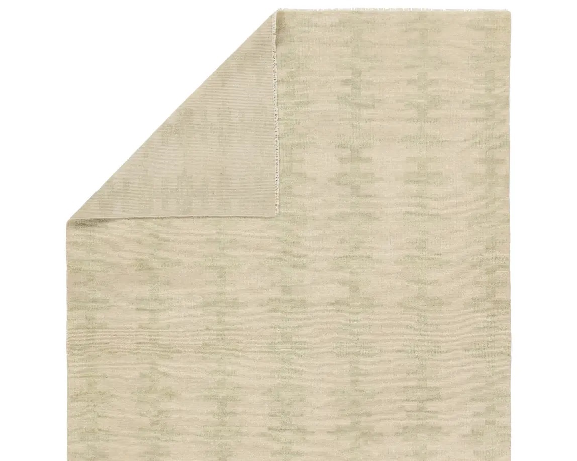 Casual Rugs & Solid Rugs CERA CRA04 Ivory - Beige & Green Hand Knotted Rug