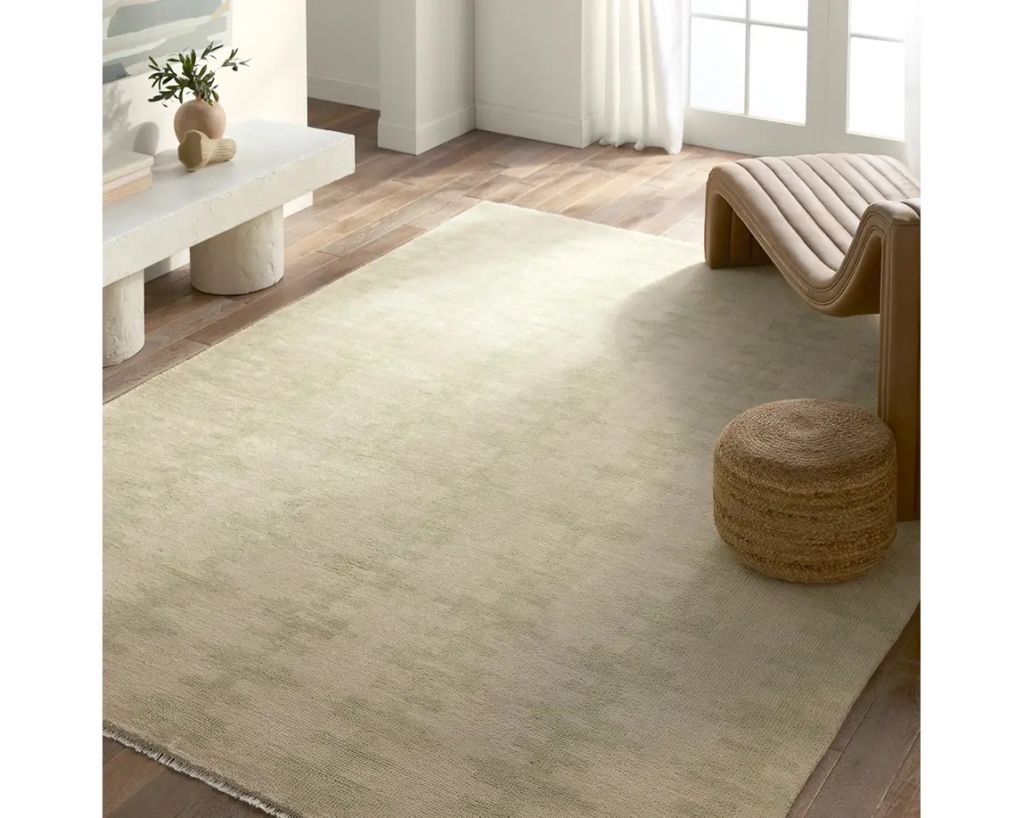 Casual Rugs & Solid Rugs CERA CRA04 Ivory - Beige & Green Hand Knotted Rug