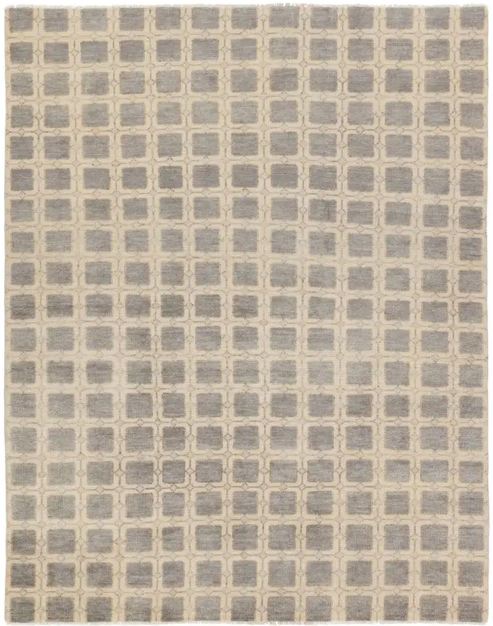 Casual Rugs & Solid Rugs CERA CRA03 Ivory - Beige & Lt. Grey - Grey Hand Knotted Rug