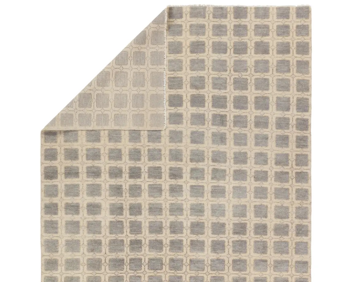 Casual Rugs & Solid Rugs CERA CRA03 Ivory - Beige & Lt. Grey - Grey Hand Knotted Rug