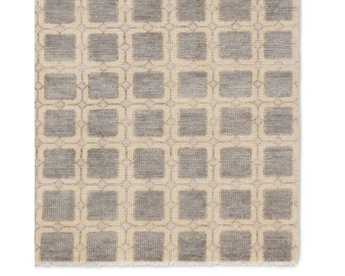 Casual Rugs & Solid Rugs CERA CRA03 Ivory - Beige & Lt. Grey - Grey Hand Knotted Rug