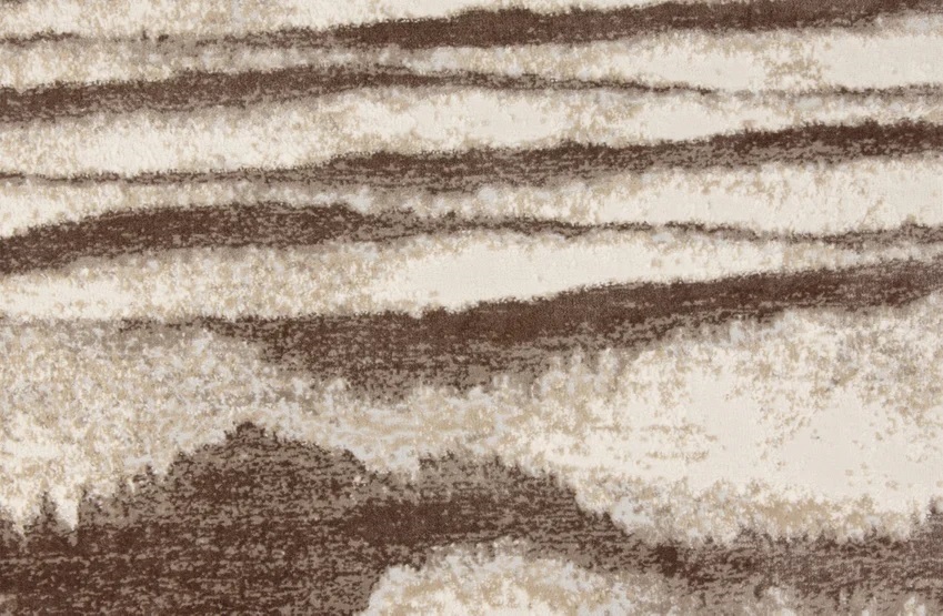 Custom Rugs, Runners & Rounds Vanishing Point Earth Ivory - Beige & Lt. Brown - Chocolate Machine Made Rug