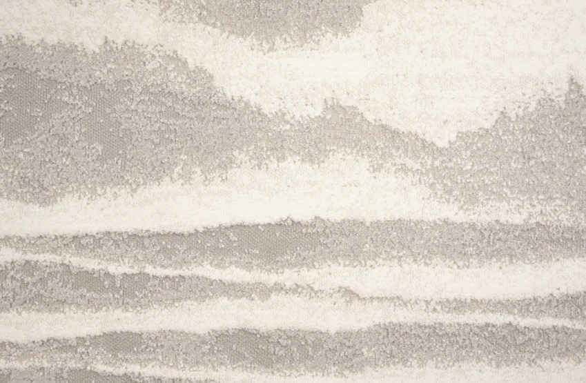 Custom Rugs, Runners & Rounds Vanishing Point Pearl Ivory - Beige & Lt. Grey - Grey Machine Made Rug