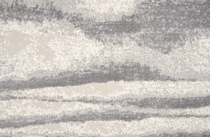 Custom Rugs, Runners & Rounds Vanishing Point Thunder Ivory - Beige & Lt. Grey - Grey Machine Made Rug