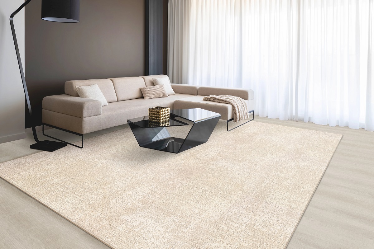 Custom Rugs, Runners & Rounds Static Flow Dune Ivory - Beige & Camel - Taupe Machine Made Rug