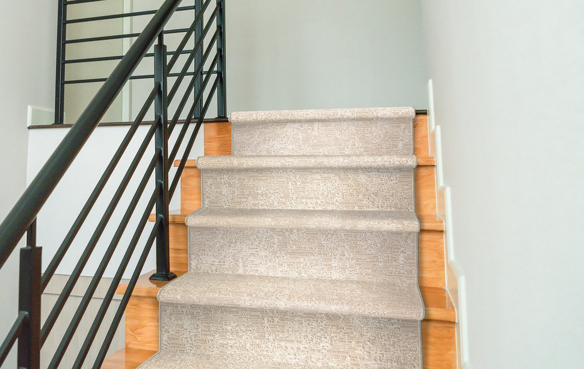 Custom Rugs, Runners & Rounds Static Flow Dune Ivory - Beige & Camel - Taupe Machine Made Rug