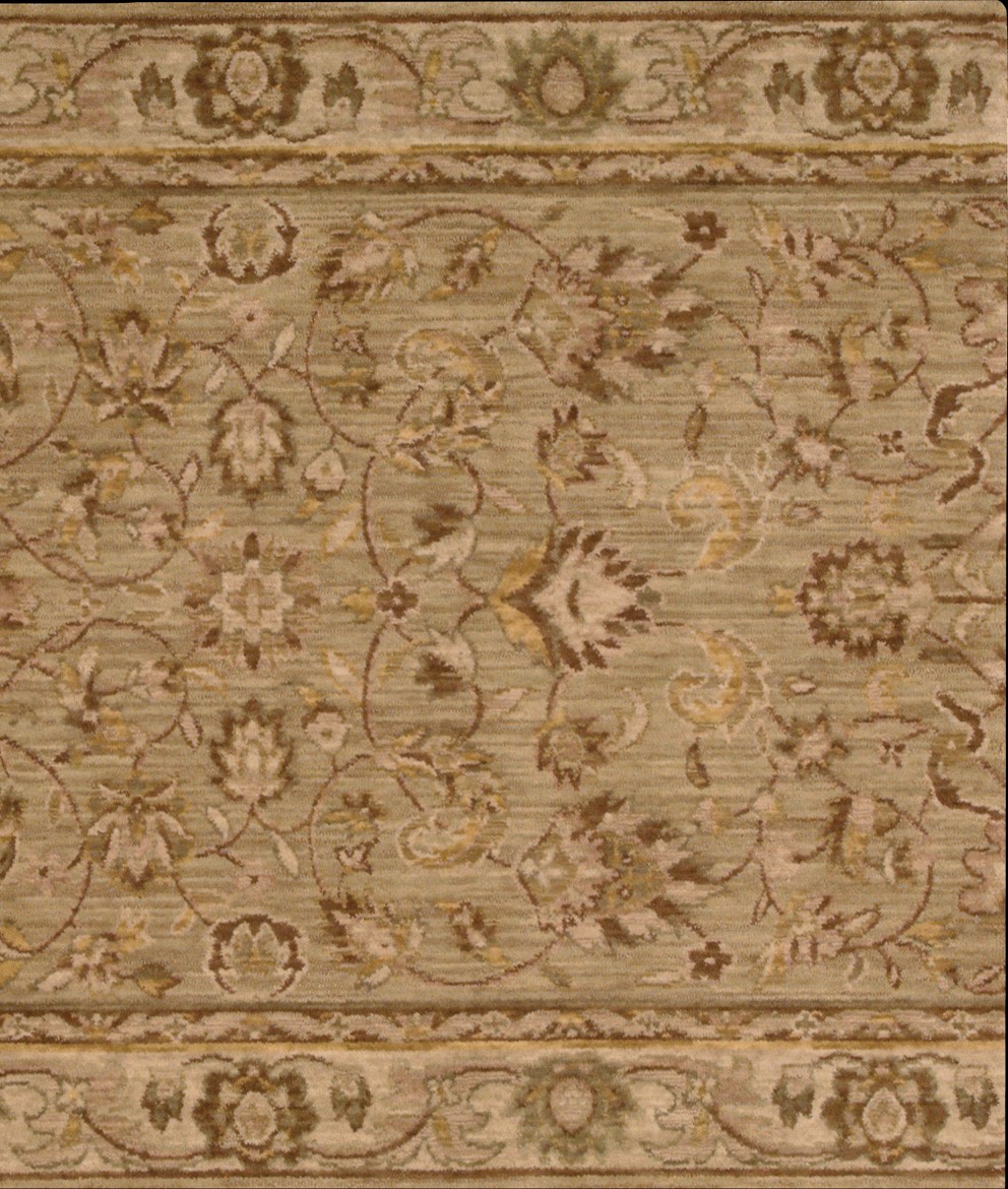 Hall & Stair Runner Rugs  GRAND PARTERRE PT01-SAGE Lt.Green & Ivory - Beige Machine Made Rug