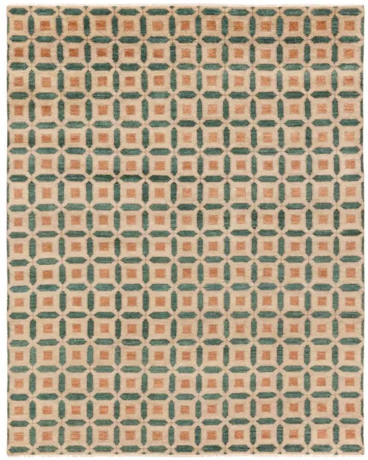 Casual & Solid Rugs CERA CRA02 Ivory - Beige & Green Hand Knotted Rug