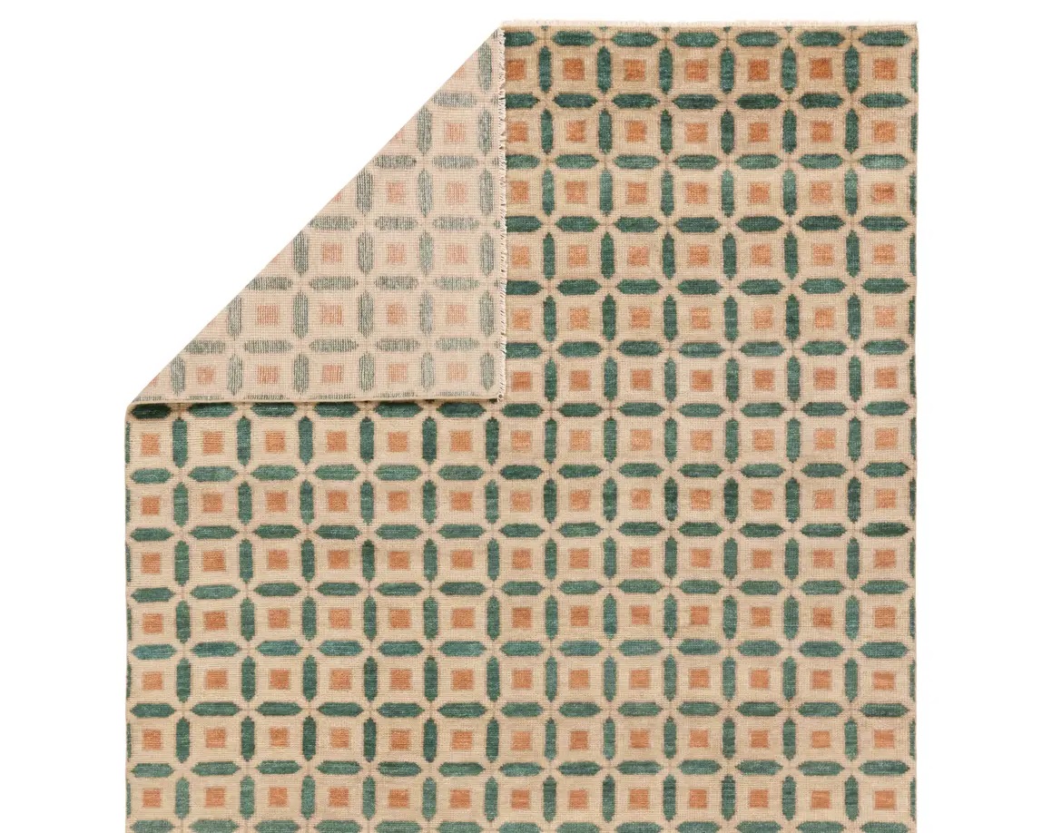 Casual & Solid Rugs CERA CRA02 Ivory - Beige & Green Hand Knotted Rug