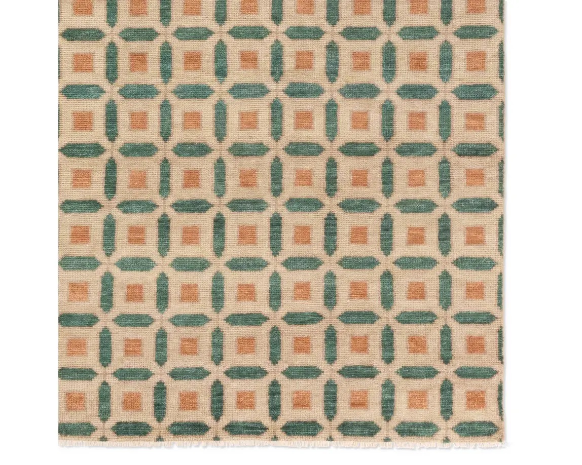 Casual Rugs & Solid Rugs CERA CRA02 Ivory - Beige & Green Hand Knotted Rug