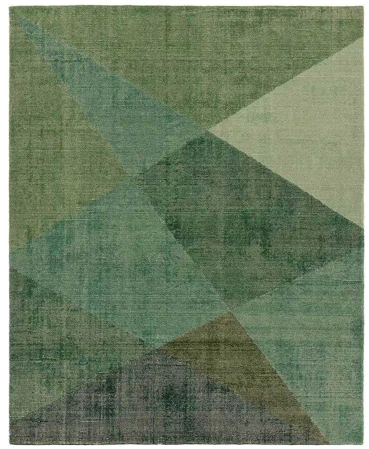 Contemporary Rugs & Transitional Rugs Bowery BOW01 Green & Black - Charcoal Hand Woven Rug
