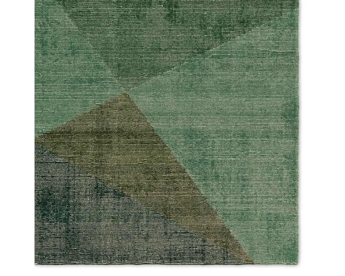 Contemporary Rugs & Transitional Rugs Bowery BOW01 Green & Black - Charcoal Hand Woven Rug