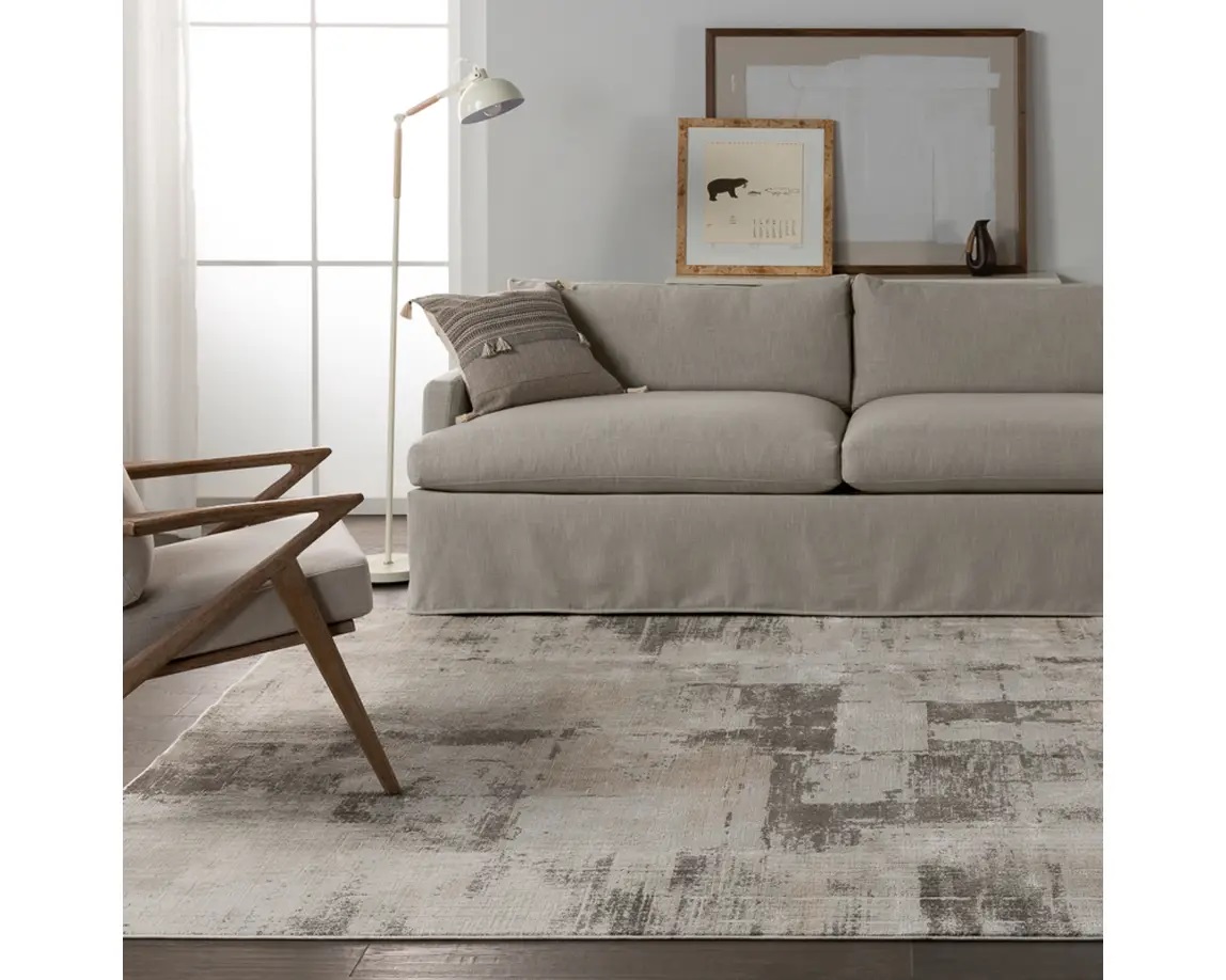 Contemporary Rugs & Transitional Rugs Cirque CIQ44 Lt. Grey - Grey Machine Made Rug