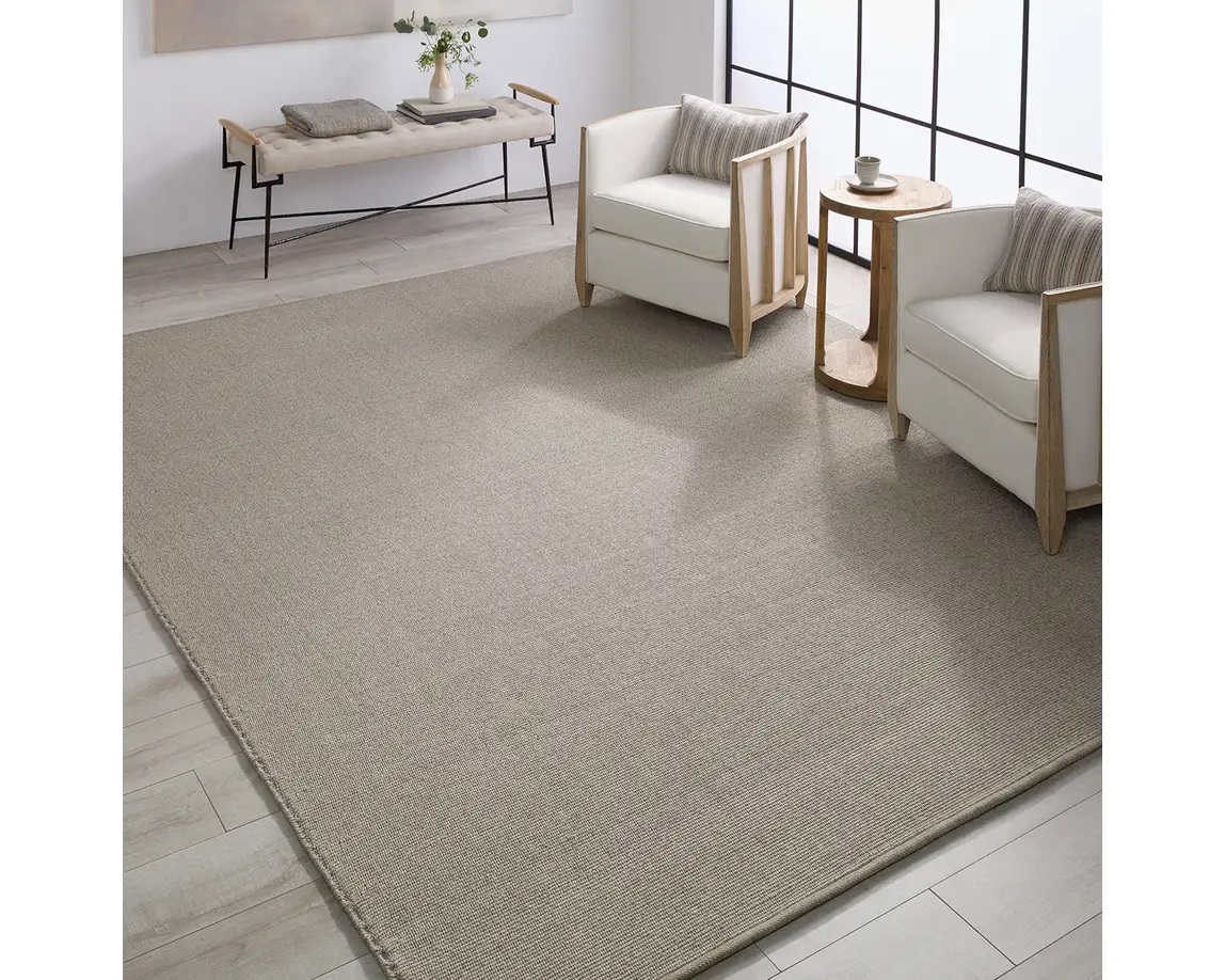 Contemporary Rugs & Transitional Rugs Flint FLI01 Lt. Grey - Grey Hand Woven Rug