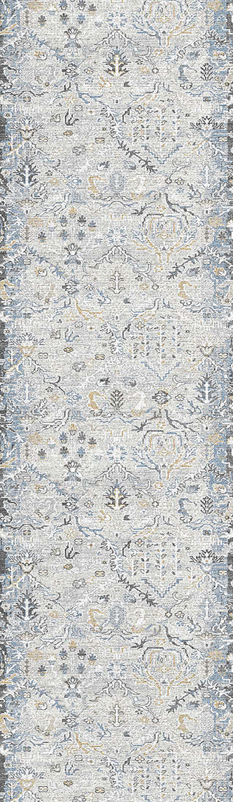 Hall & Stair Runner Rugs Annalise 7602-199 Lt. Blue - Blue Machine Made Rug