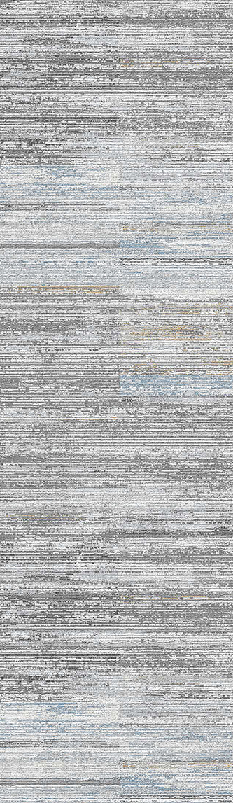 Hall & Stair Runner Rugs Annalise 7611-989 Lt. Blue - Blue & Black - Charcoal Machine Made Rug