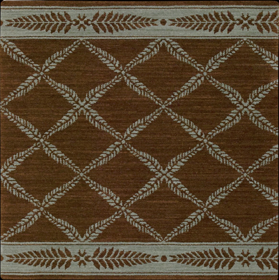 Hall & Stair Runner Rugs CHATEAU NO21-BRWNGRN Lt. Brown - Chocolate & Lt. Green Machine Made Rug