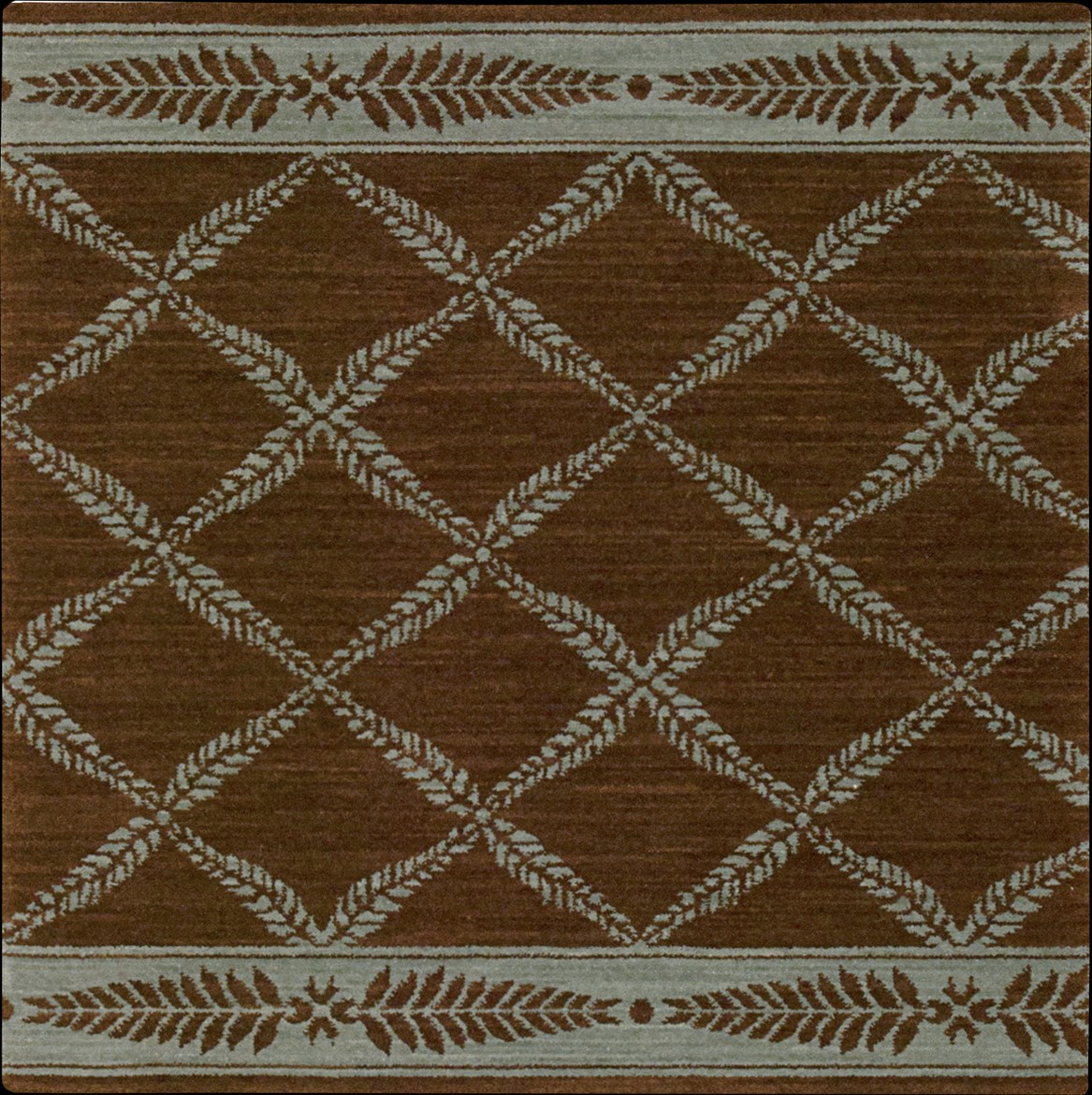 Hall & Stair Runners CHATEAU NO21-BRWNGRN Lt. Brown - Chocolate & Aqua - Lt. Green Machine Made Rug