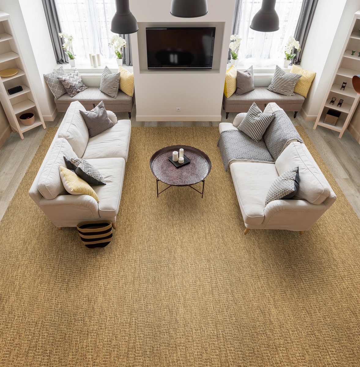 Custom Rugs, Runners & Rounds Pensacola Bay Oyster Ivory - Beige & Lt. Grey - Grey Machine Made Rug