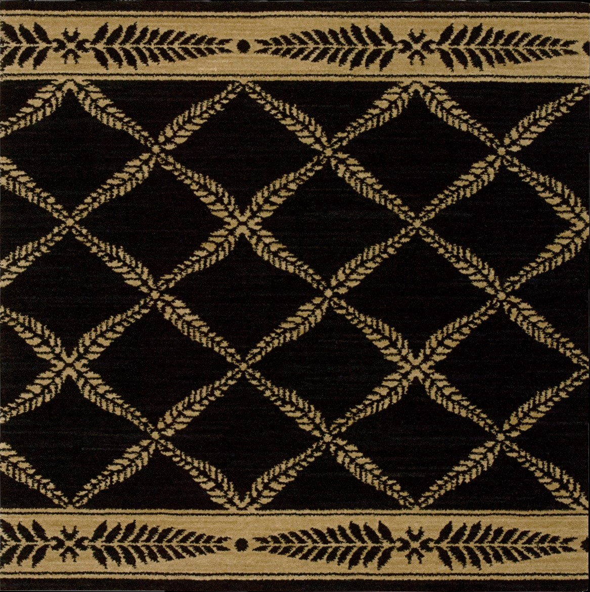 Hall & Stair Runner Rugs CHATEAU NO21-ONYX Black - Charcoal & Ivory - Beige Machine Made Rug